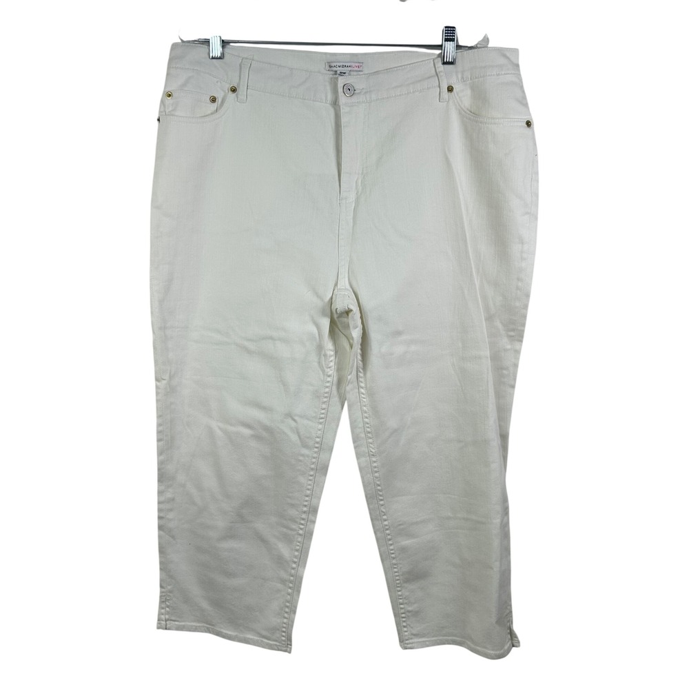 Isaac Mizrahi Live White Denim Capri Pants Plus Size 18W Cropped Jeans Stretch